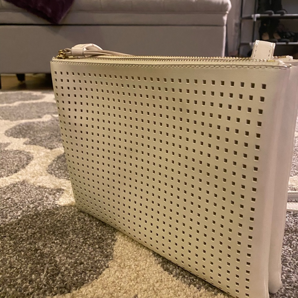 Anthropologie White Faux Leather Crossbody